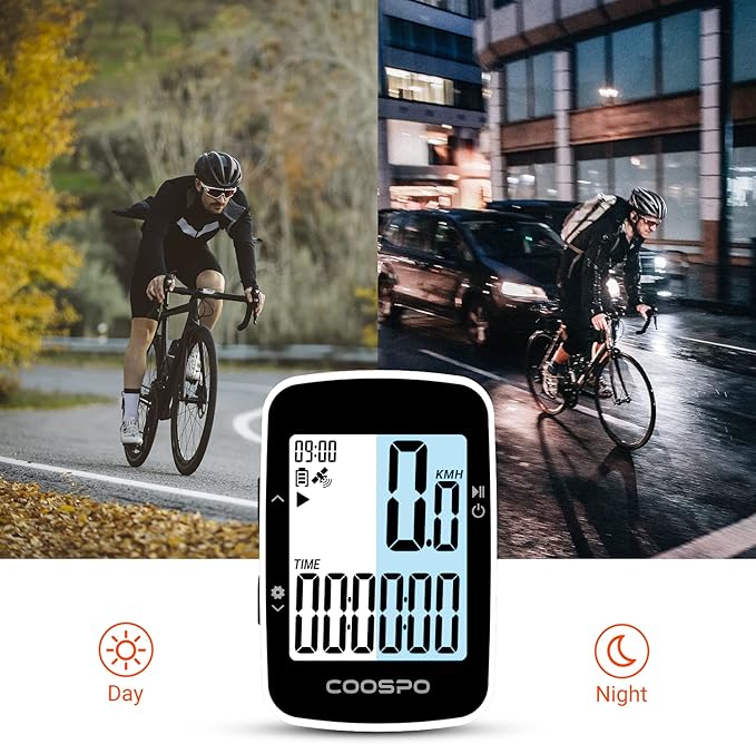 COOSPO BC26 Cycling Computer for Road Bikes, Wireless GPS Bike Computer for Entry Level Rider, GPS Bicycle Speedometer Odometer Wireless Cycling Computer with Automatic Backlight