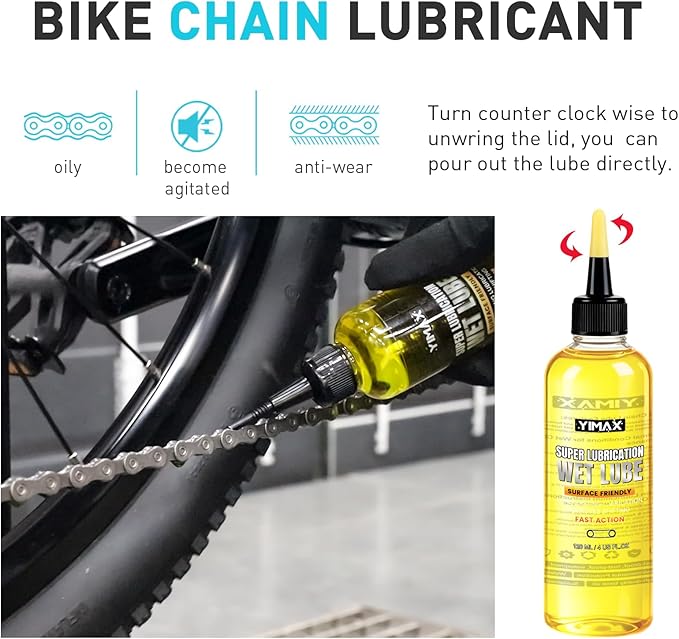 Bike Cleaner, 500ML - Fast-Action, Biodegradable Bicycle Cleaning Spray 120ml Chain Lube Brushes And Sponge 8 In 1 Bicycle Cleaning Kit Safe on All Surfaces and Suitable for All Types of Bike.