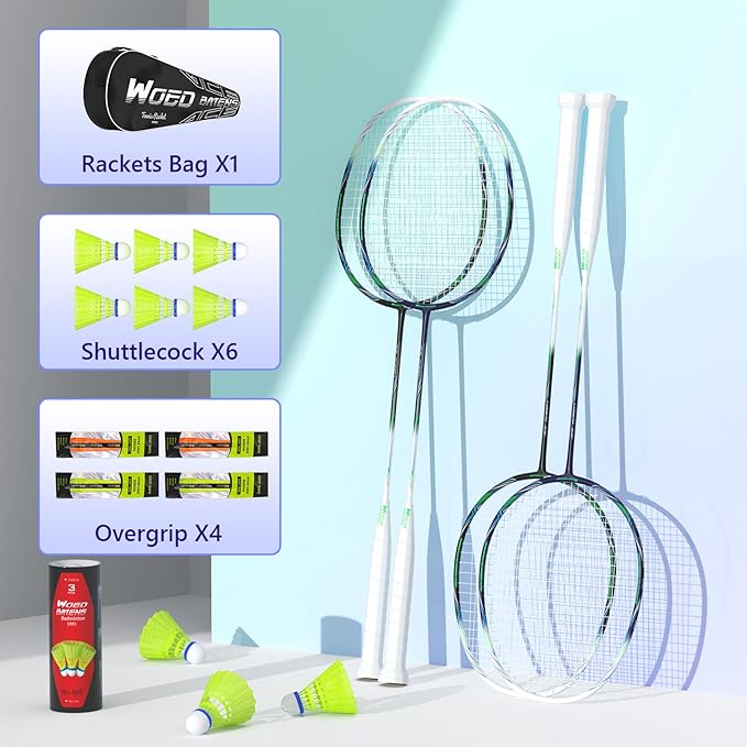Professional Carbon Fiber Badminton Rackets Badminton Racquet for Backyards Gym
