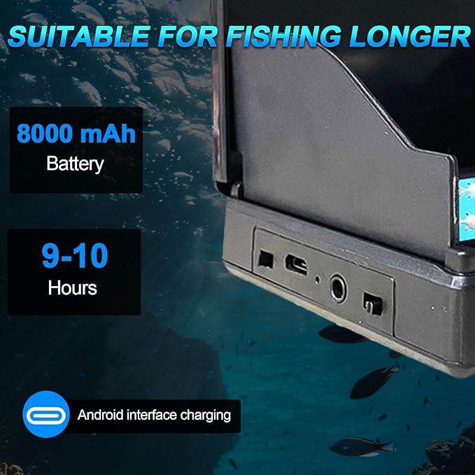 Underwater Fishing Camera 5 in,1080P Ice Fishing Camera with 220° Wide Angle Night Vision,100FT Cable & 8000mAh Battery,IP68 Waterproof Underwater Camera for Ice Lake Sea Boat Fishing