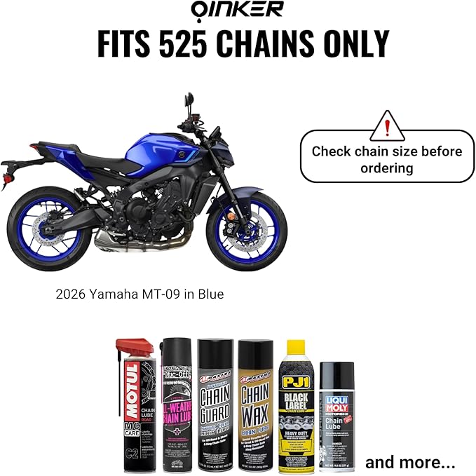 Oinker Motorcycle Chain Lube Applicator | Mess-Free Chain Wax, Chain Cleaner Attachment | for 525 Chain Size
