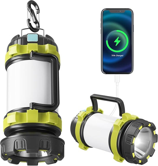 充電式キャンプランタン、Alpswolf LEDランタン、4000mAh大容量、6モード、IPX4防水、ポータブル充電式ランタン、停電、ハイキング、ハリケーン、アウトドア用