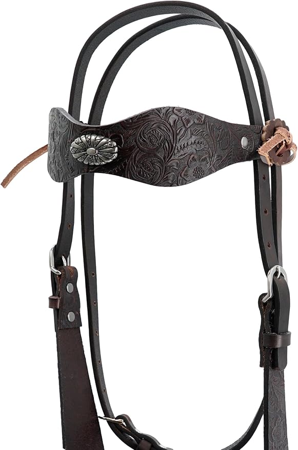 Jeereal Premium Heavyweight Oil-Tanned Leather Western Horse Bridle Headstall – Handcrafted for Ranch Work, Trail Riding & Training