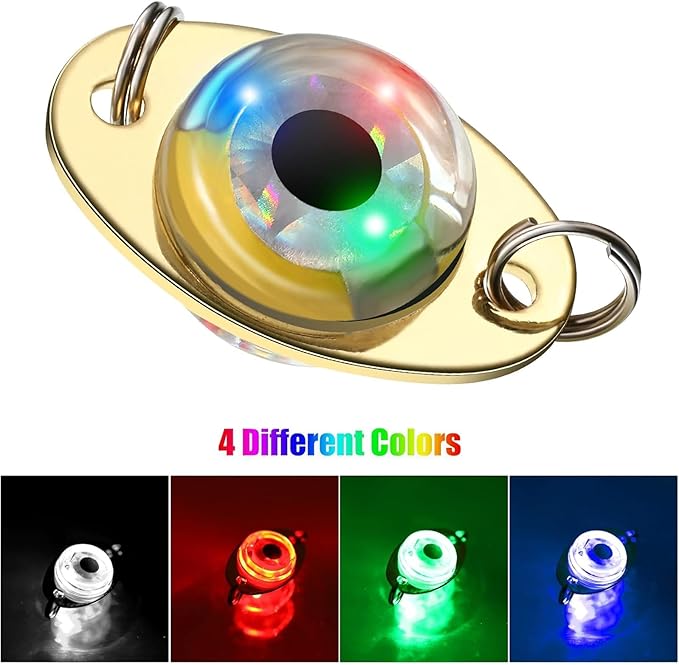 Skylety LED Fishing Lures Lighted Fishing Spoons Underwater Flasher Bass Halibut Saltwater Trolling Deep Drop LED Lighted Bait Flasher