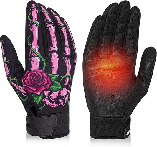 RIGWARL Motorcycle Gloves for Men Women Touchscreen, Lightweight Dirt Bike Glove Non-Slip, Skeleton Motorcycle Riding Glove