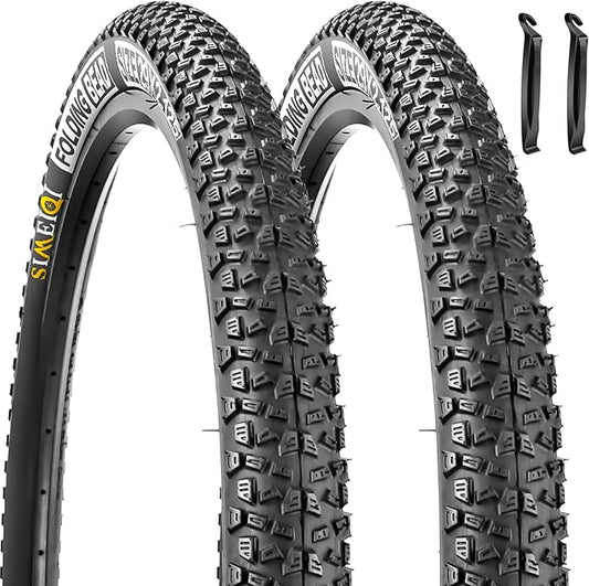 2 Pack 26x2.1 / 29x2.125 Bike Tires 3mm Anti-Puncture Layer with or Without 26x1.75/2,125 Inner Tubes for Mountain Trail City Bicycle Folading Replacement Tyres