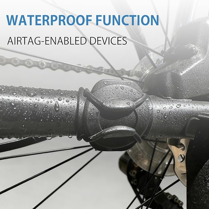 LILIWER Hidden Silicone Bike Mount for Apple AirTag, Tear-Resistant Anti-Theft Tracker Holder Strap for Mountain Bikes & E-Bikes, Tool-Free Fit for 7-34mm Tubes (1 Pack - AirTag NOT Included)