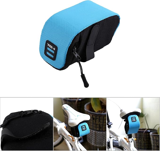 Milltrip Bike Saddle Bag, B Soul Super Light Bike Rear Saddle Cycling Seat Bag Tail Pouch Package Under seat Storage Bag (Blue)