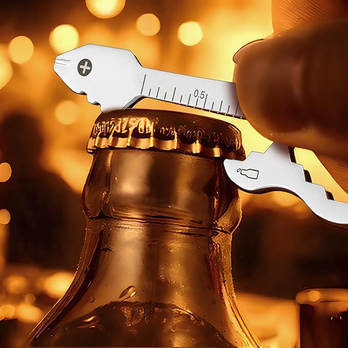 Father's Day Gifts for Dad from Daughter Son, Keychain Multi-tool 12 in 1 Pocket Gadgets Tools Bottle Opener Screwdriver, EDC Tool Key Ring Anniversary Birthday Gifts for Men Him (Guitar)