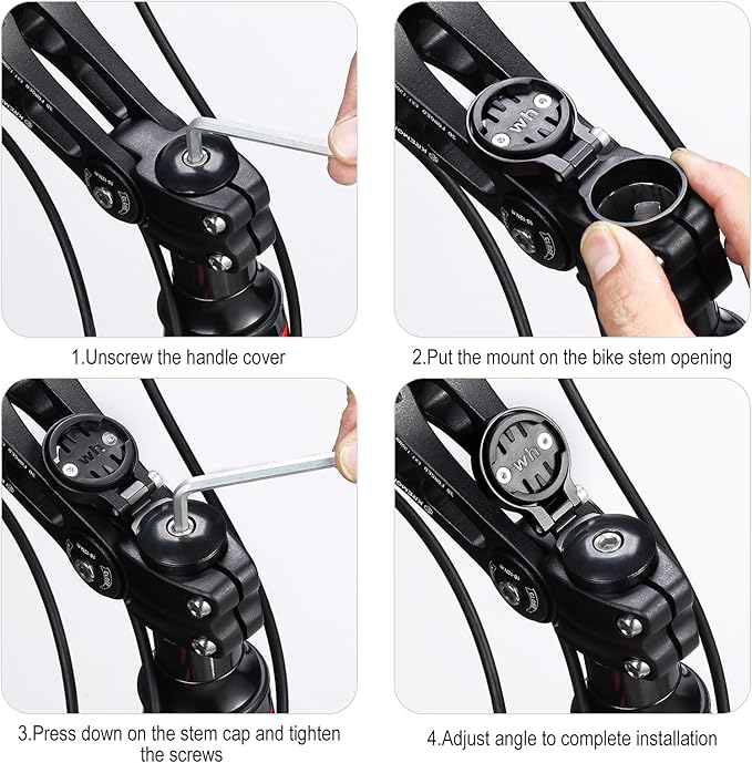 Bike Stem Mount Adjustable Bicycle Computer Mount for Wahoo Elemnt Bolt and Mini, Black