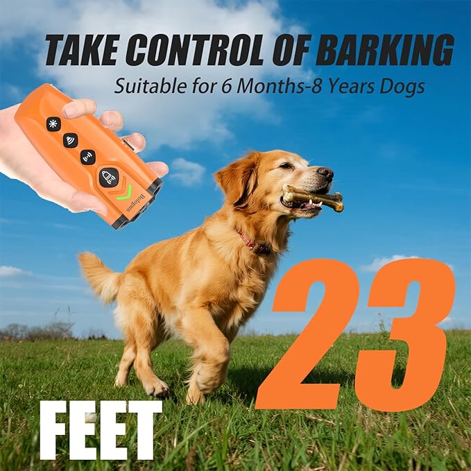 Dog Bark Deterrent Device,Ultrasonic Anti Barking Device,23ft|7modes|Flashlight|Beep,Safe Humane Portable Rechargeable Training Tool For Correcting Behaviors Own Dog/Managing Neighbor'S Barking Dogs