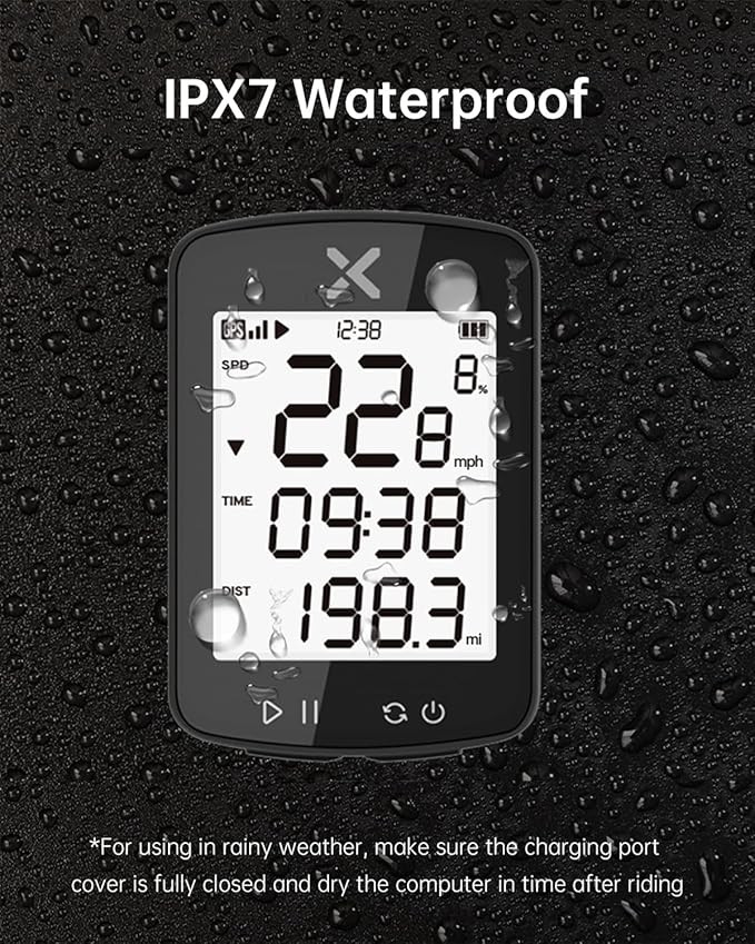 XOSS G Gen2 GPS Bike Computer Wireless, Bluetooth IPX7 Waterproof Cycling Computer, Rechargeable Bicycle Speedometer Odometer with 2.2 inch LCD Screen, 28 hrs Long Battery Life (XOSS APP Support)