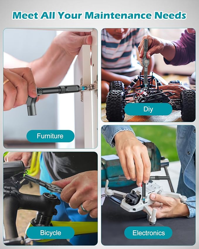 24 in 1 Ratchet Screwdriver Set, Magnetic Ratcheting Screwdriver Set with Detachable T-Handle, Multi Bit Portable DIY Repair Tool Set for Furniture, Computers, Bicycles, Appliances