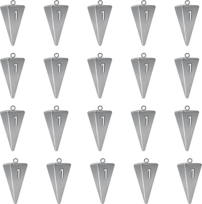 Pyramid Sinkers Fishing Weights, Saltwater Fishing Sinkers for Surf Fishing Gear Tackle - 1oz, 2oz, 3oz