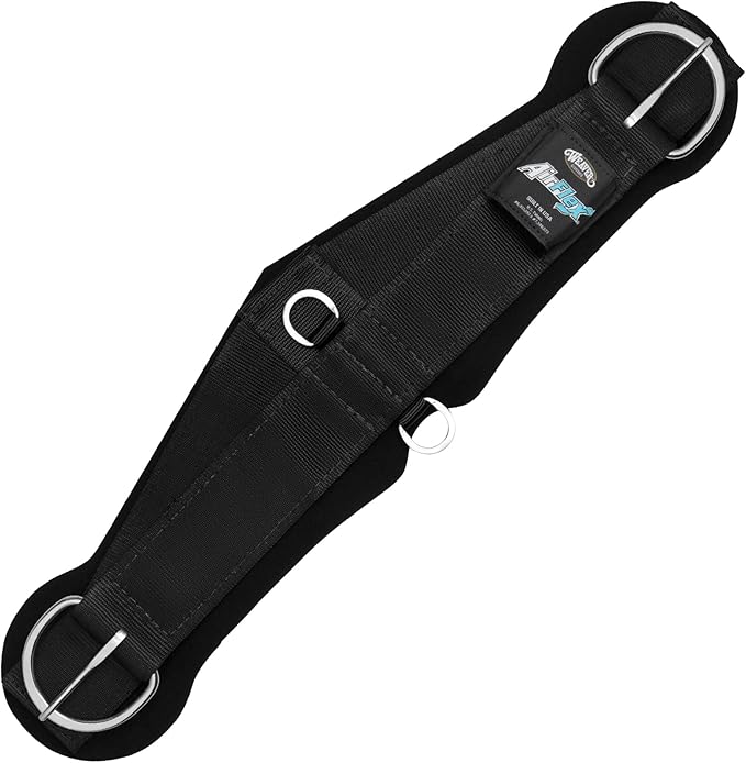 Weaver Equine AirFlex ‎Roper Horse Cinch, Anti-Slip Nylon Webbing Saddle Cinch Girth with Flat Buckle, Western Horse Riding Supplies, ‎Black