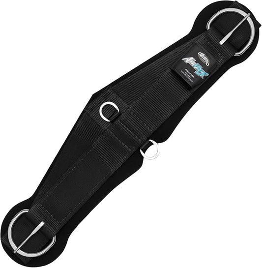 Weaver Equine AirFlex ‎Roper Horse Cinch, Anti-Slip Nylon Webbing Saddle Cinch Girth with Flat Buckle, Western Horse Riding Supplies, ‎Black