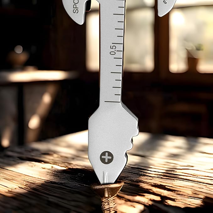 Father's Day Gifts for Dad from Daughter Son, Keychain Multi-tool 12 in 1 Pocket Gadgets Tools Bottle Opener Screwdriver, EDC Tool Key Ring Anniversary Birthday Gifts for Men Him (Guitar)