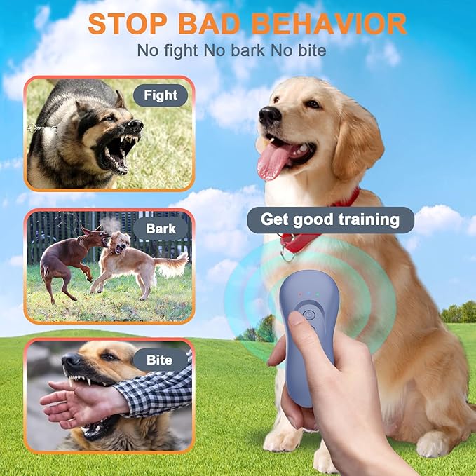 Dog Bark Deterrent Device,Anti-Barking Device,Up to 15Ft Long Range & Rechargeable Bark Control,Stop Barking Dog Devices,Safe for Dogs Training,Indoor & Outdoor(Purple)