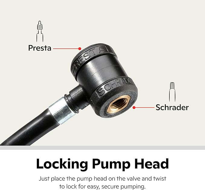 Schwinn Air Sport Mini Bike Pump, Foot to Floor or Hand Pump Option, Fits Schrader and Presta Valve Types, Easy-to-Carry Portable and Convenient Design, Bicycle Essentials for Easy Road Riding