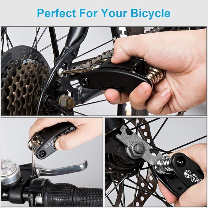 NDakter Bike Bag:Bike Frame Bag & Bicycle Repair Kit, 2L Waterproof Storage Pouch with 16-in-1 Multi-tool, Portable Bike Tool Set for Flat Tire Repair, Cycling Accessories for Mountain Road Bike, MTB