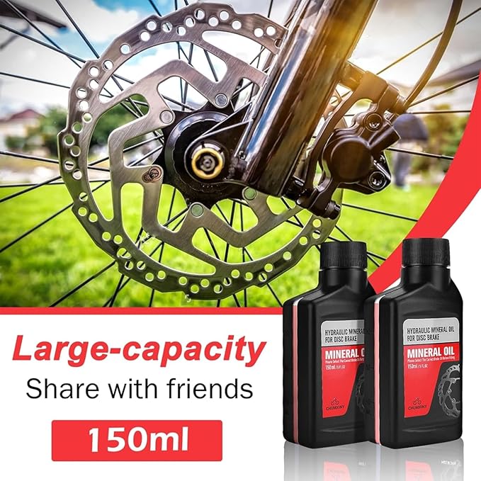 CHUMXINY Brake Bleed Kit for Shimano Hydraulic Brakes, Mountain Bike Brake Bleeder kit Including 300ML Mineral Brake Fluid, Clear Funnel and Instruction Manual.
