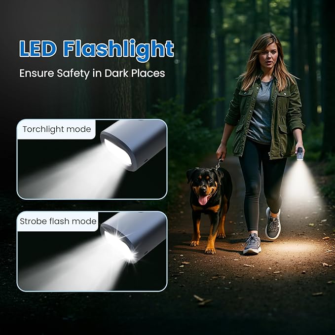 FamilyKit Dog Bark Deterrent Device, 3X Ultrasonic Rechargeable Anti Barking Device for Dogs, 50FT Range Barks No More, Training Bark Control with LED Flashlight, Indoor & Outdoor