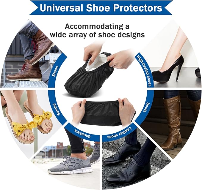 Larrel Black Shoe Covers, Reusable Bowling Shoe Covers Non-Slip Shoes Protector Cover Shoes Cover Protector Accessories for Men Women Sports Supplies Floor Protection