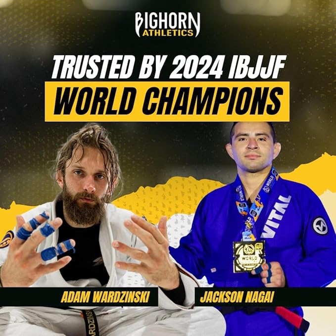 Bighorn Athletics Jiu Jitsu Finger Tape | Residue-Free Athletic Finger Tape for Sports & Injuries: Rock Climbing, Volleyball, Football, Basketball, Hands & Toes | 0.3-Inch x 45-feet, 8-Rolls, Blue