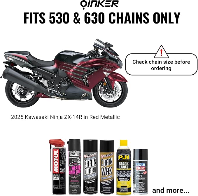 Oinker Motorcycle Chain Lube Applicator | Mess-Free Chain Wax, Chain Cleaner Attachment | for 530 Chain Size