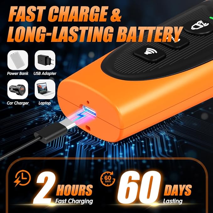 AWOOF New 2025 3X Ultrasonic Anti Barking, Dog Bark Deterrent Device, 6 Training Modes 24 FT Range Barks， Humane Alternative to Training Collars