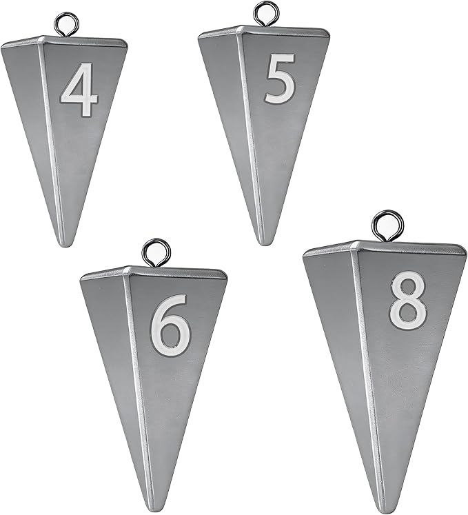 Pyramid Sinkers Fishing Weights, Saltwater Fishing Sinkers for Surf Fishing Gear Tackle - 1oz, 2oz, 3oz