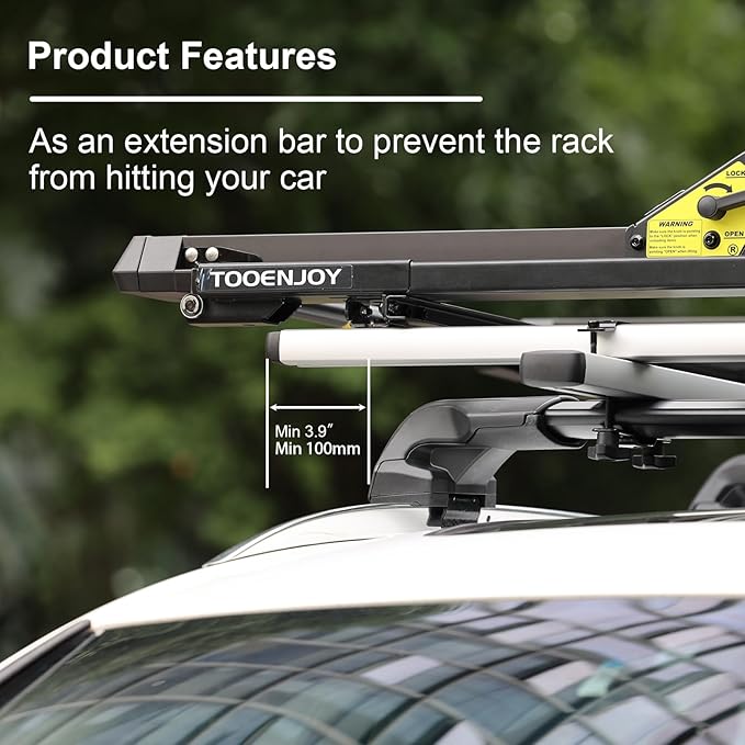 TOOENJOY Heavy-Duty Kayak Lift Assist Roof Rack, 100 LBS Capacity Kayak Canoe Rooftop Loader, Elevating Assist System for Easy Loading