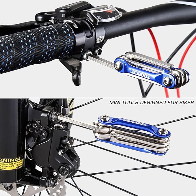 Bike Multi-Tool Mini Multitool Kit - 6 in 1 Lightweight Stainless Steel Tool With 3/4/5/6mm Hex Key and Phillips Screwdriver for Mountain Bicycle Road Bike MTB