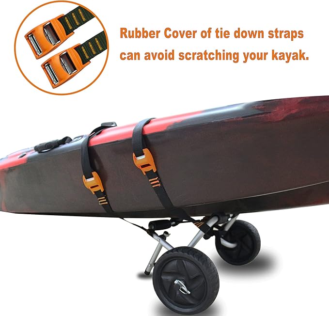 100LBS Kayak Cart Canoe Carrier Trolley for Carrying Kayaks,Canoes,Paddleboards with Plastic Wheels