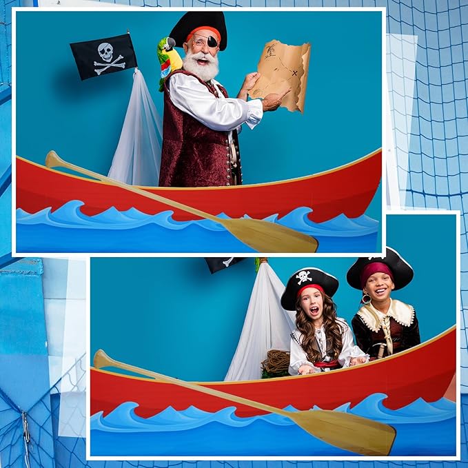 Canoe Cardboard Cutout Stand up Set Beach Nautical-Inspired Events Camping-Themed Canoe Stand up Photo Props for VBS Vacation Bible School Party Supplies (6 Ft)
