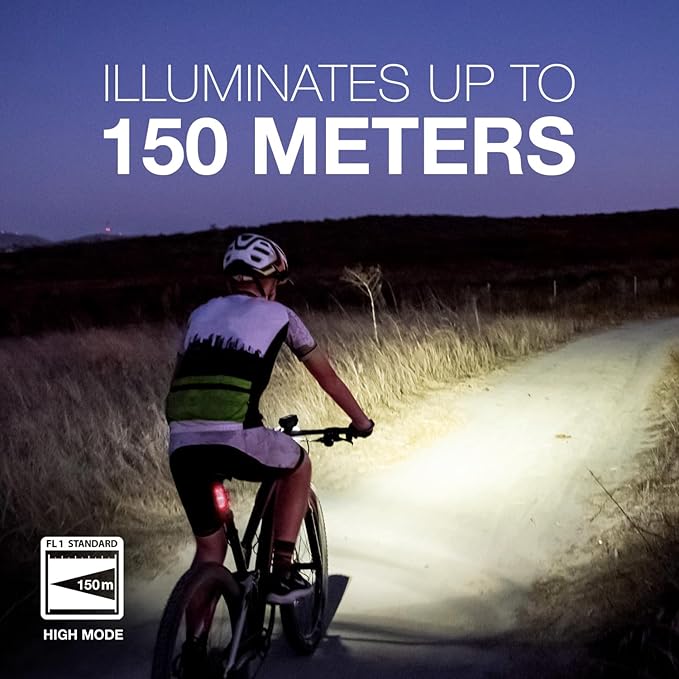 Energizer X400 Rechargeable Bike Light, IPX4 Water Resistant, Compact and Lightweight Design, Front Clip Light and Rear LED Light for Visibility Black