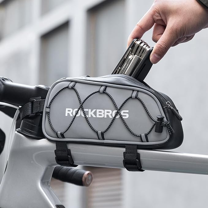 ROCKBROS Top Tube Bike Bag Bicycle Front Frame Bag Top Tube Bag Bike Accessories Pouch (STYLE 3)