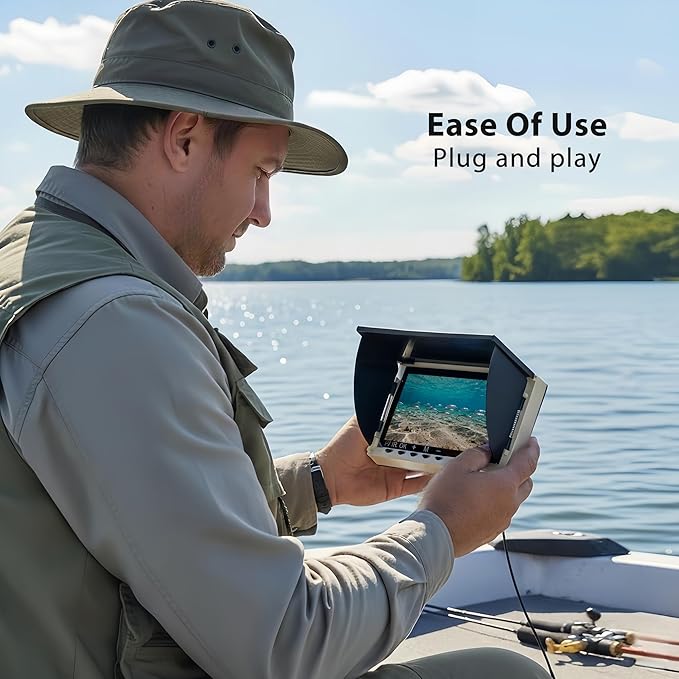 Fish Finder & Underwater Camera: 6'' HD 1080P Waterproof Ice Fishing Camera with Monitor｜Portable Fish Finders for Ice/Lake Fishing｜Depth Finder for Boat/Kayak & Murky Under Water