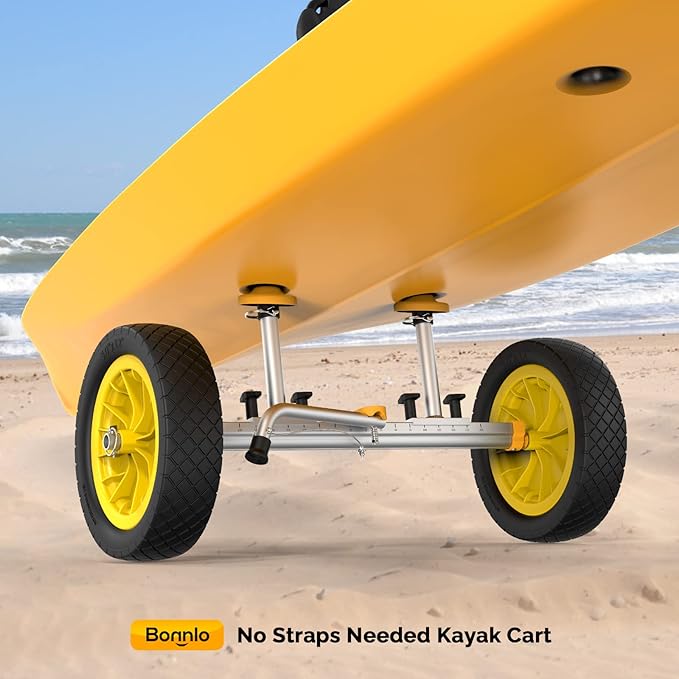 Bonnlo Kayak Cart Dolly Kayak Wheels Detachable Canoe Cart with Solid Tires and Kickstand Kayak Trolley