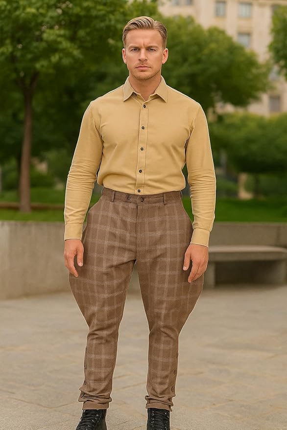 ThePirateDressing Steampunk Victorian Cosplay Costume Mens Archibald Jodhpur Pants Trousers