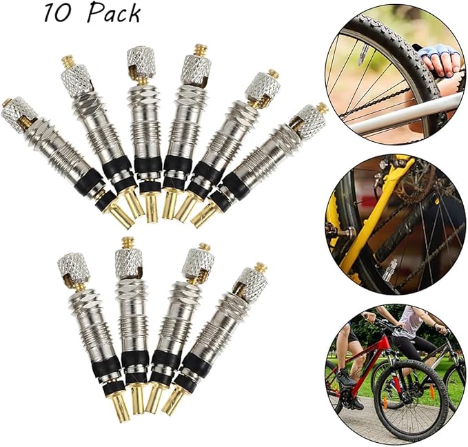 Presta Valve Core Kit Valve Stem Removal Tool Detachable Universal for Tubeless Road MTB Bike Bicycle Tires Repair 10pcs