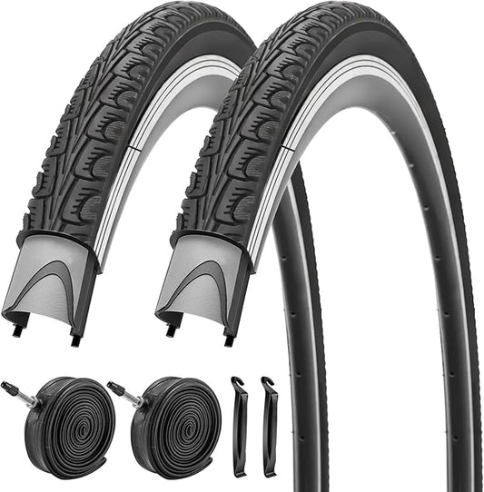 700x35C Bike Tire Foldable Replacement Tires with or Without Bike Tubes and Tire Levers for Road Bicycle