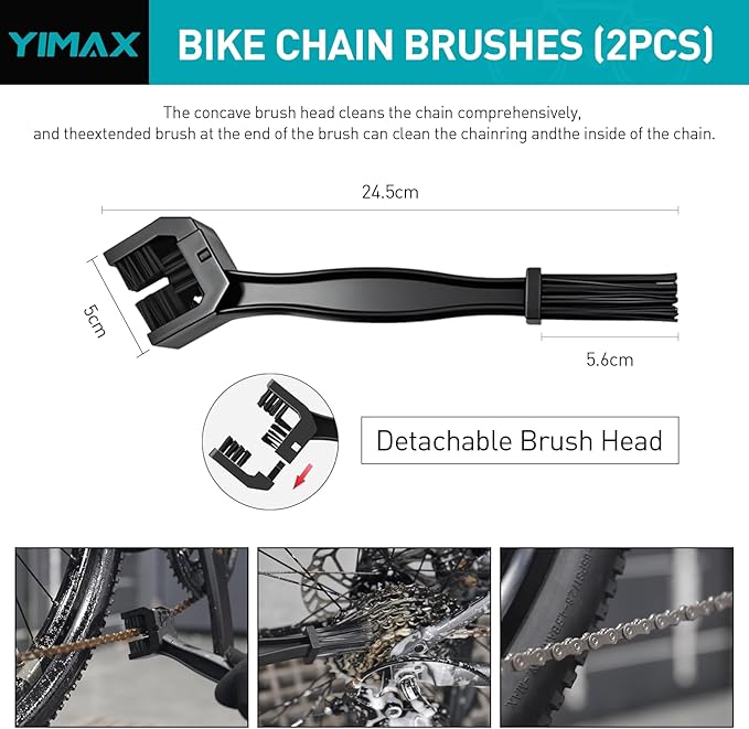 Bike Chain Cleaner Set, Bicycle Cleaning Kit Chain Lube and 500ml Cleaning Spray Biodegradable Bike Chain Lubricant with Brushes Cycling Maintenance (Cleaner-410ML)