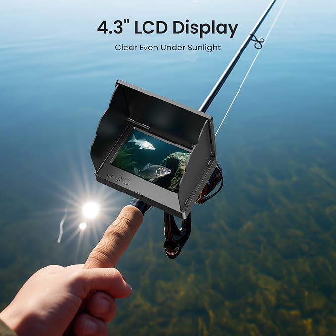Eyoyo水中釣りカメラ 5000mAhバッテリー 赤外線ナイトビジョン IP68防水 ポータブル魚群探知機 アイスフィッシング、湖、ボート、カヤック釣りに対応
