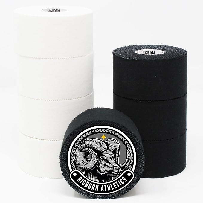 Bighorn Athletics Sports Tape | EZ-Tear White Athletic Tape for Wrist, Ankle & Foot Support | Zinc Oxide Infused & Latex-Free Adhesive, Breathable Cotton Fabric, 1.5-Inch x 45-Feet, 4 Rolls, White