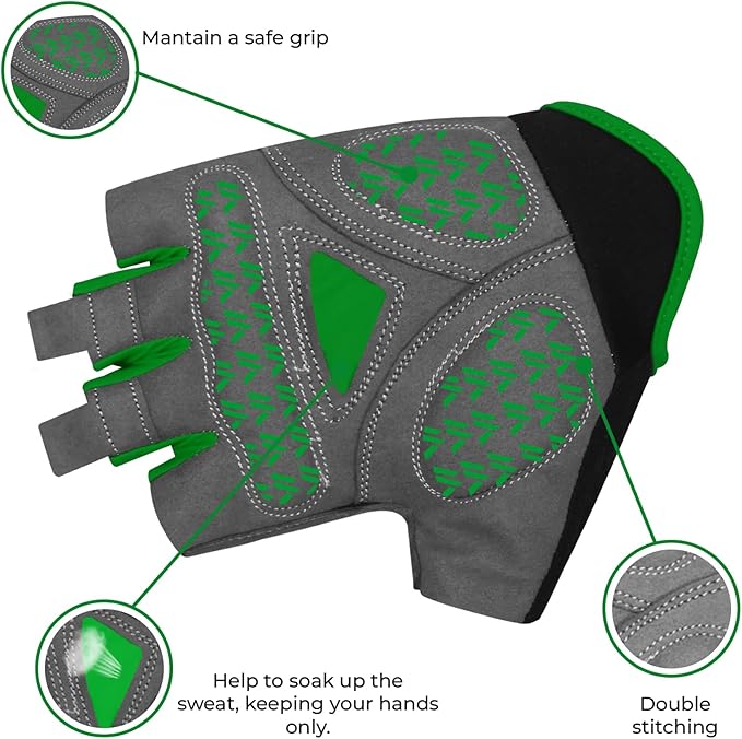 WESTWOOD FOX Cycling Gloves for Men Women,Half Finger Unisex Gel Padded Anti-Slip Mountain Bike Gloves, Breathable Shock Absorption Grip Palm Bicycle Summer Riding MTB Bike Gloves