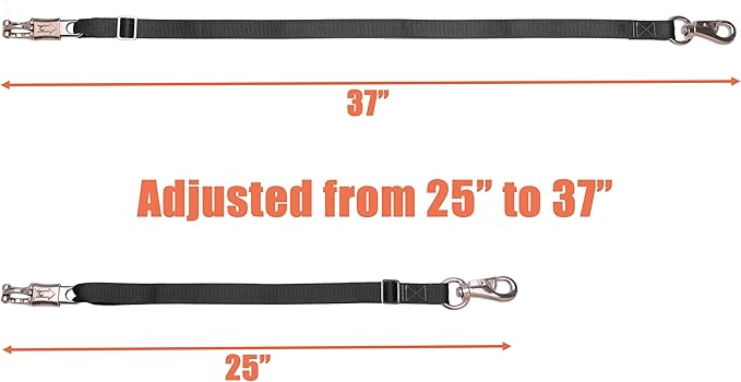 Adjustable Trailer Tie （2 Pack）-Horse Trailer Nylon Strap Tie，Adjusted from 25 to 37”