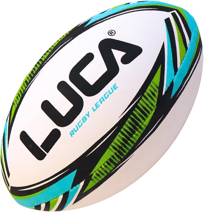 LUCA League Rugby Ball Size 4 & 5 | Hand Stitched, 3-Ply Durable Construction | Super Grip Texture | Training & Match Play Rugby Ball