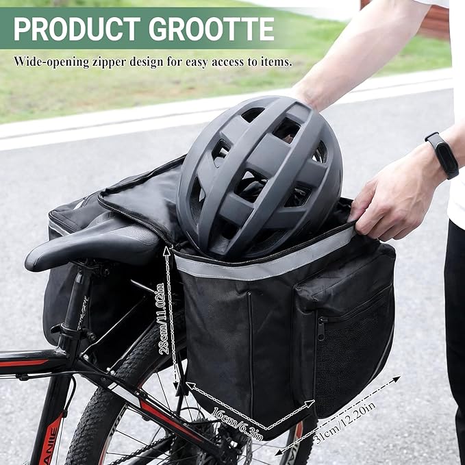 Bicycle Panniers, Bike Bag, Bicycle Rack Bag Bike Rear Carrier, 25L Waterproof Mountain Road Bike Rack Rear Seat Tail Carrier Trunk Doubility Pannier Bag