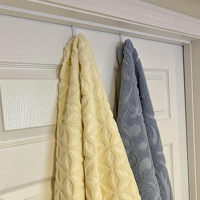 Evelots Over The Door Hooks - 2 Pack - Hangers for Clothes, Towel, Coats, Hats, Handbags - Made of Rubber Coated Steel - Closet, Bathroom, Office